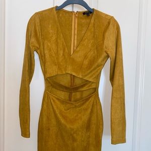 Fitted Mini Dress with Front Cutouts